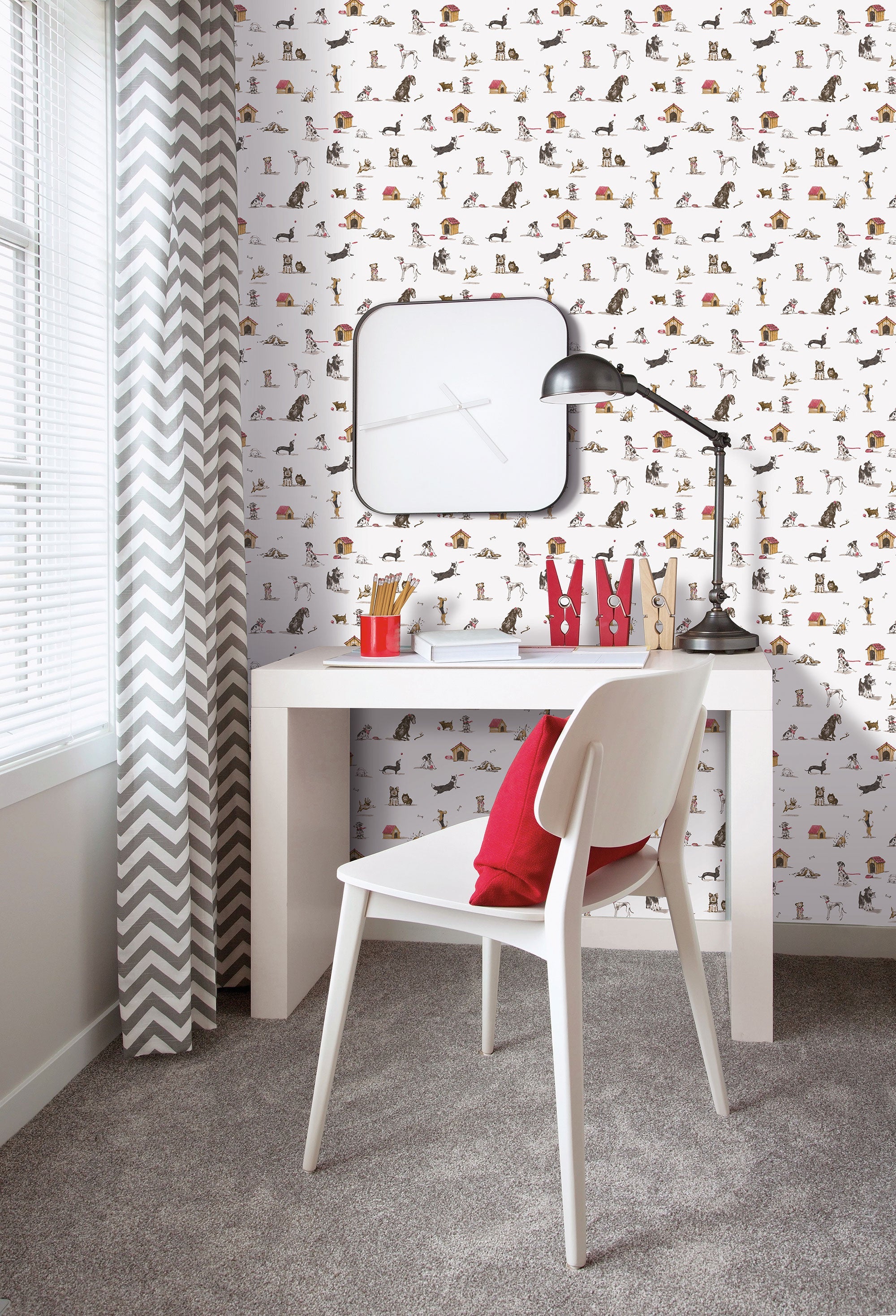 Doggies Beige Kids and Teens Wallpaper by Galerie