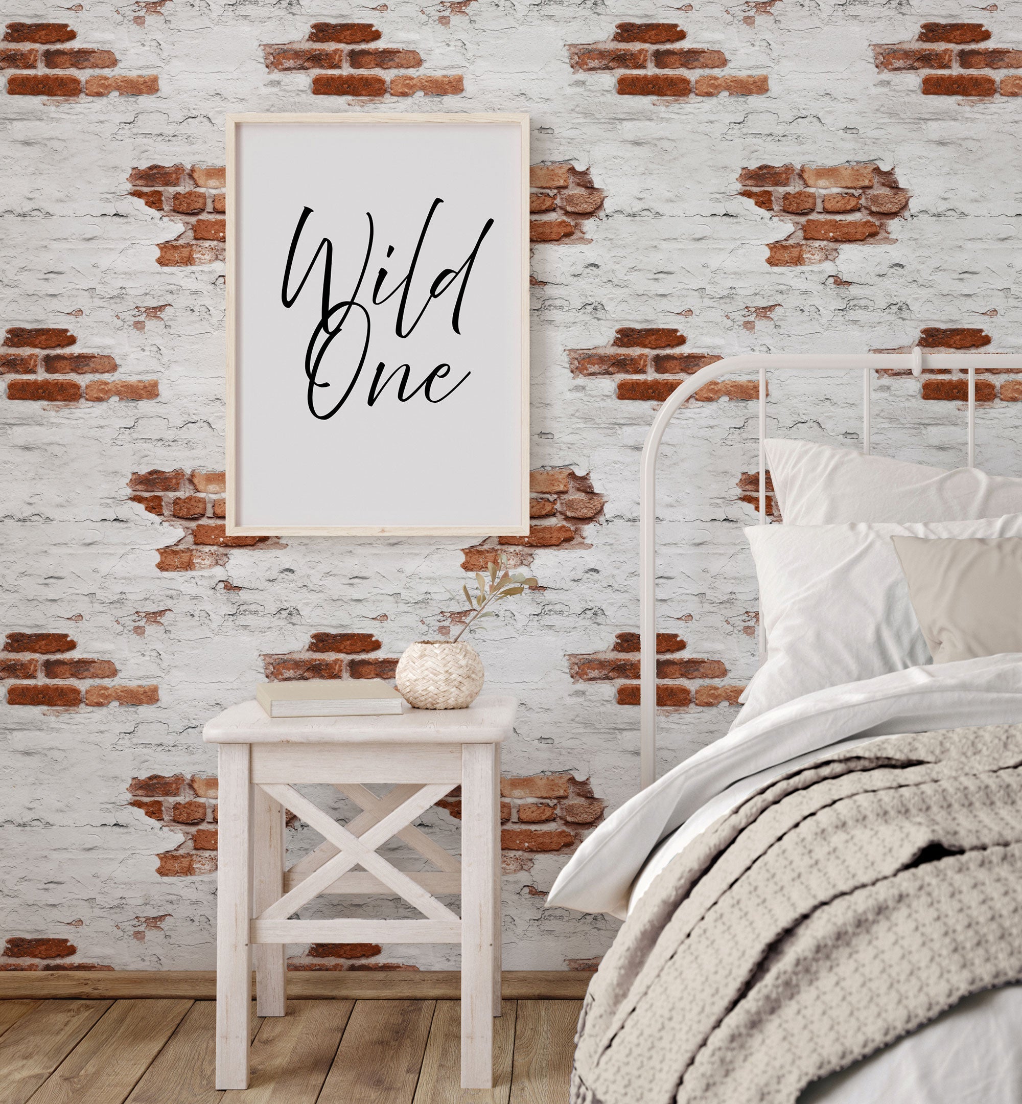 Exposed Brick Silver Grey Kids and Teens Wallpaper by Galerie