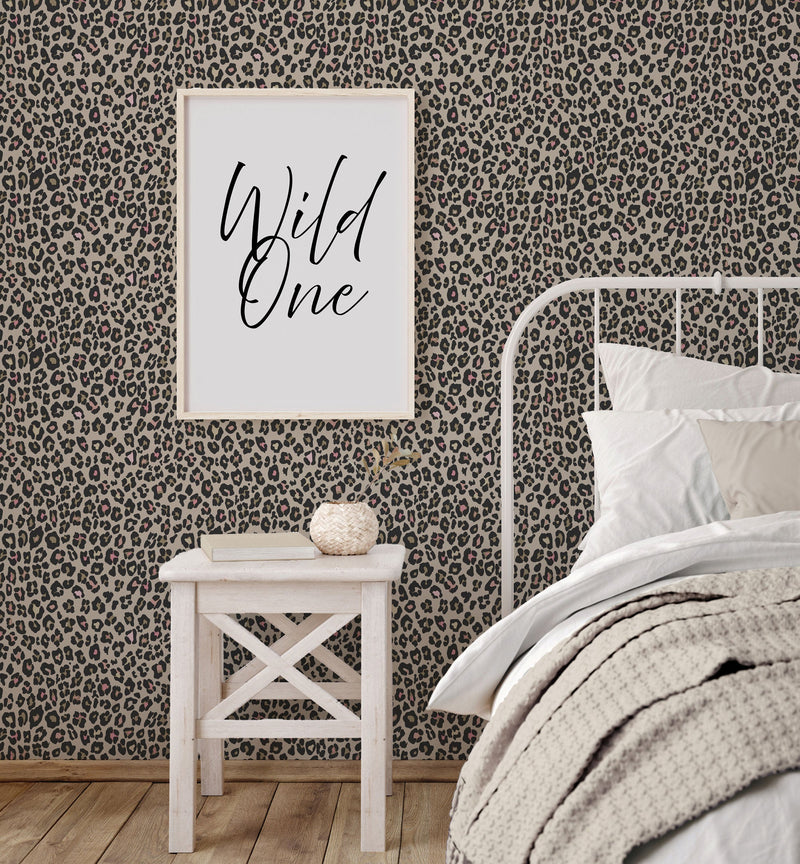Fun Leopard Beige Kids and Teens Wallpaper by Galerie
