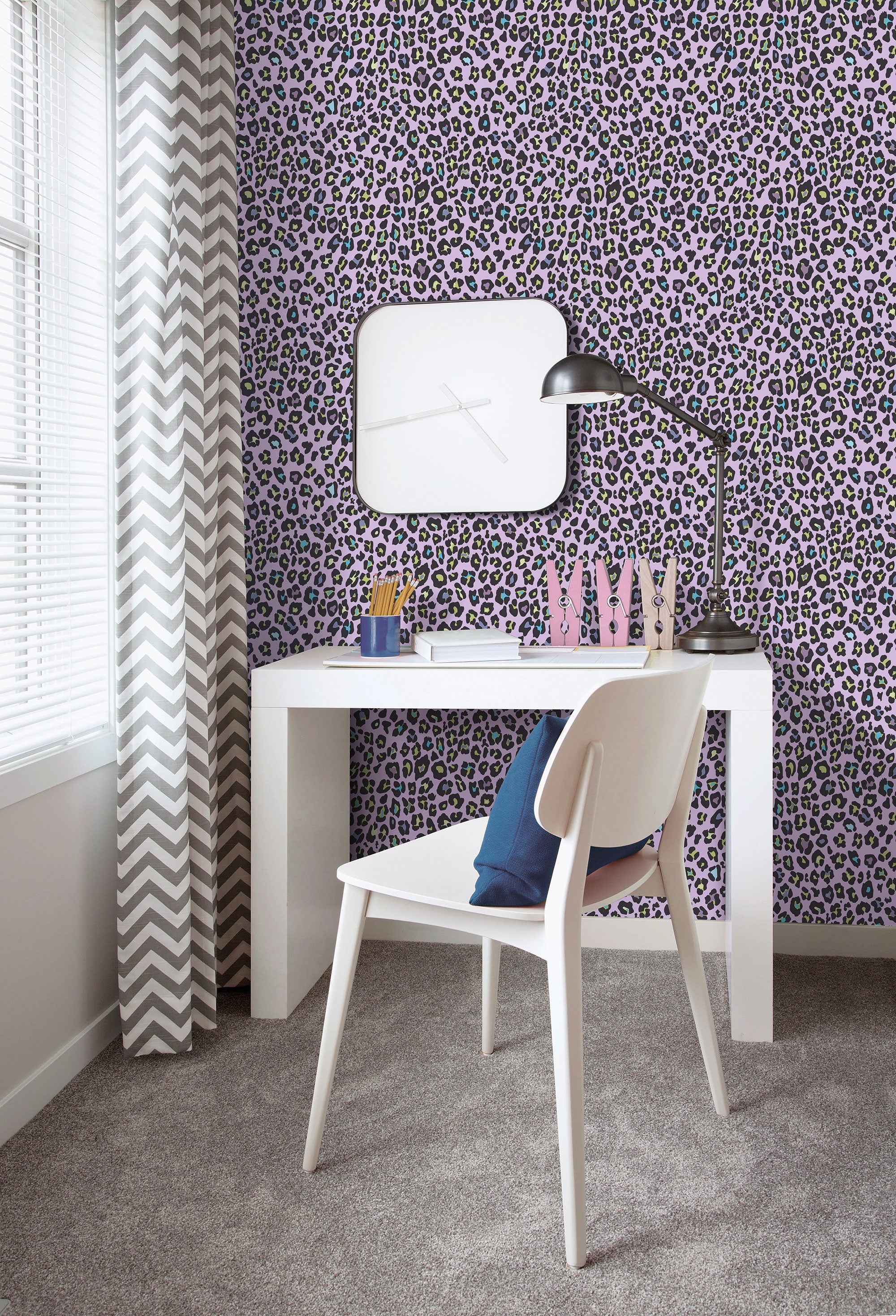 Fun Leopard Purple Lilac Kids and Teens Wallpaper by Galerie
