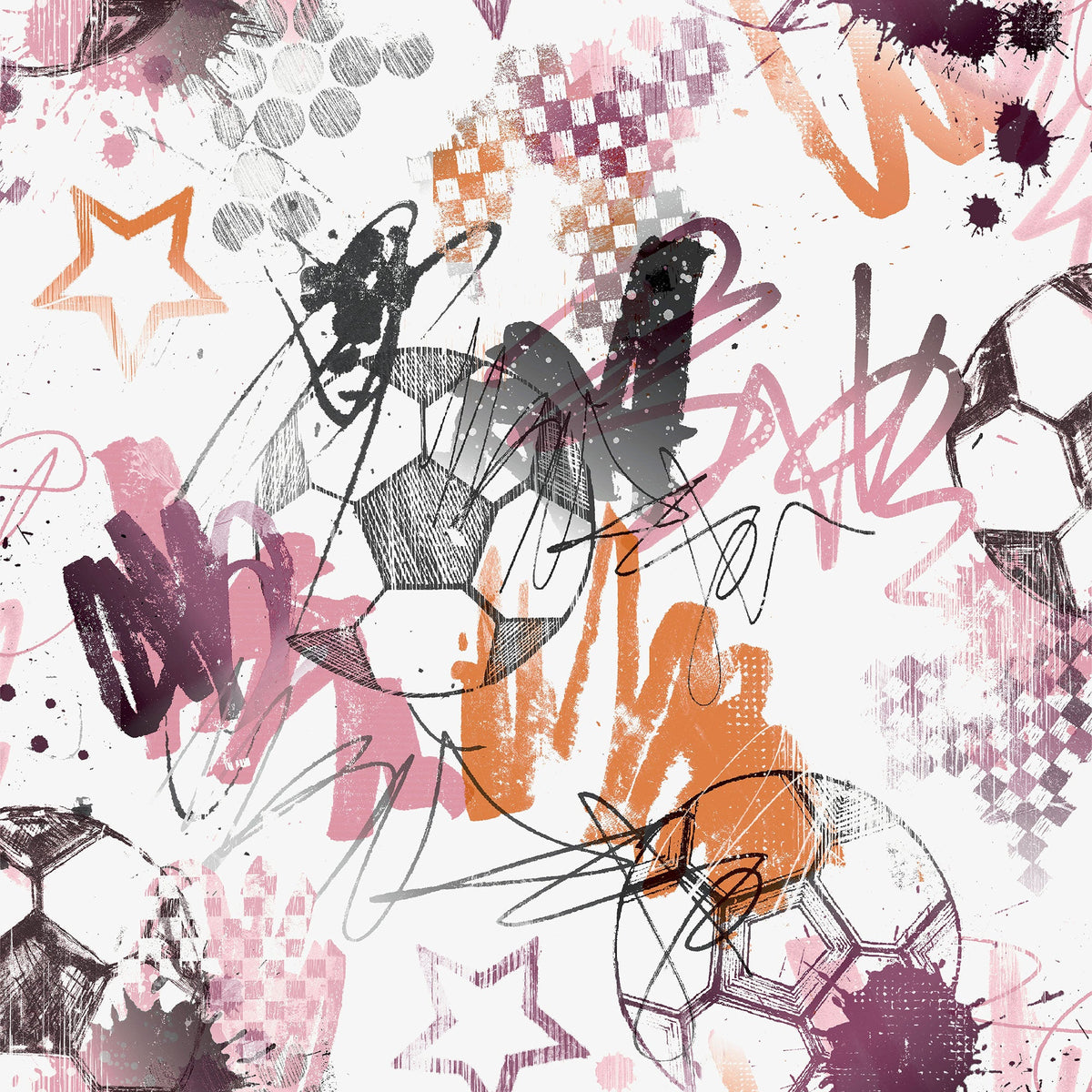 Graffiti Sports Pink Kids and Teens Wallpaper by Galerie