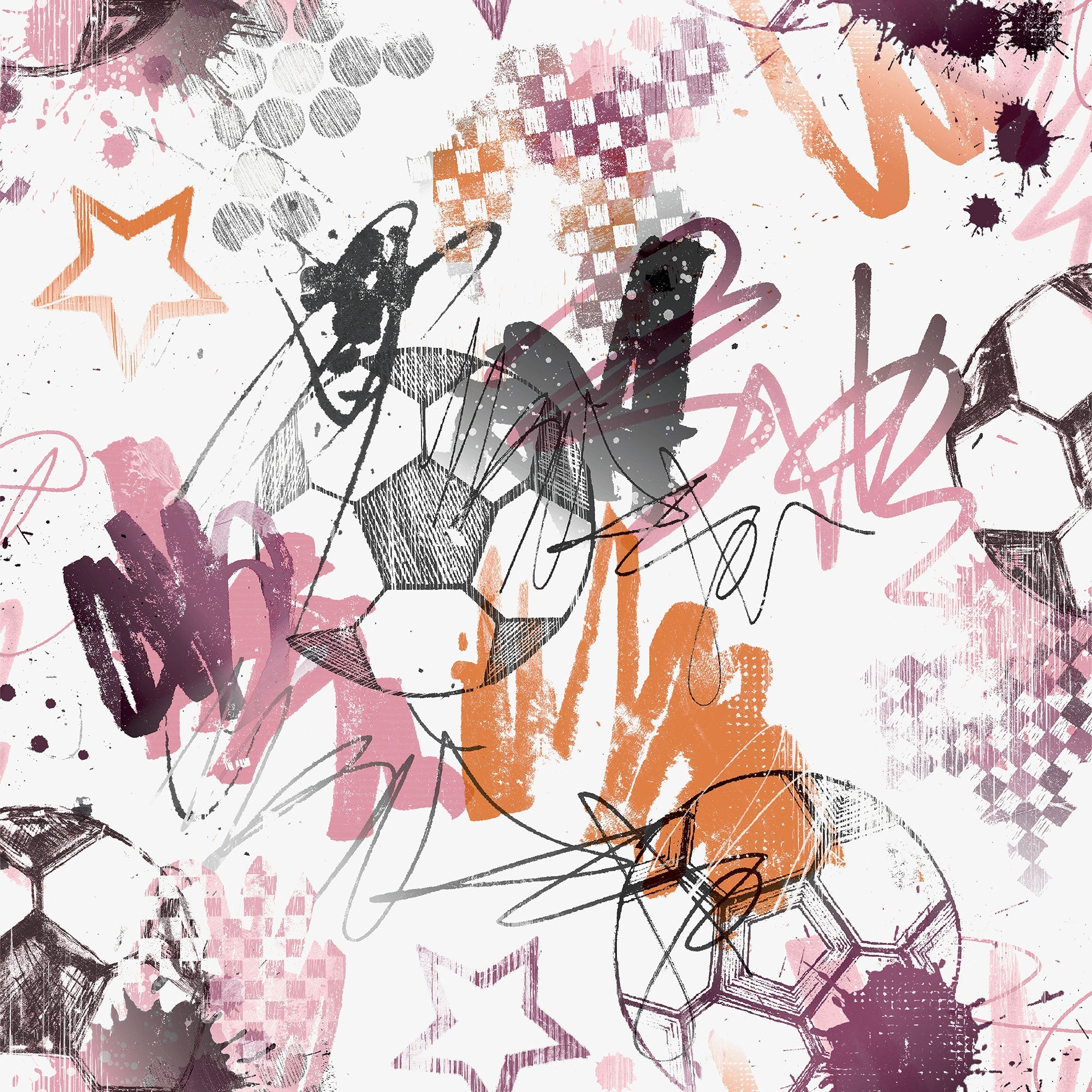 Graffiti Sports Pink Kids and Teens Wallpaper by Galerie