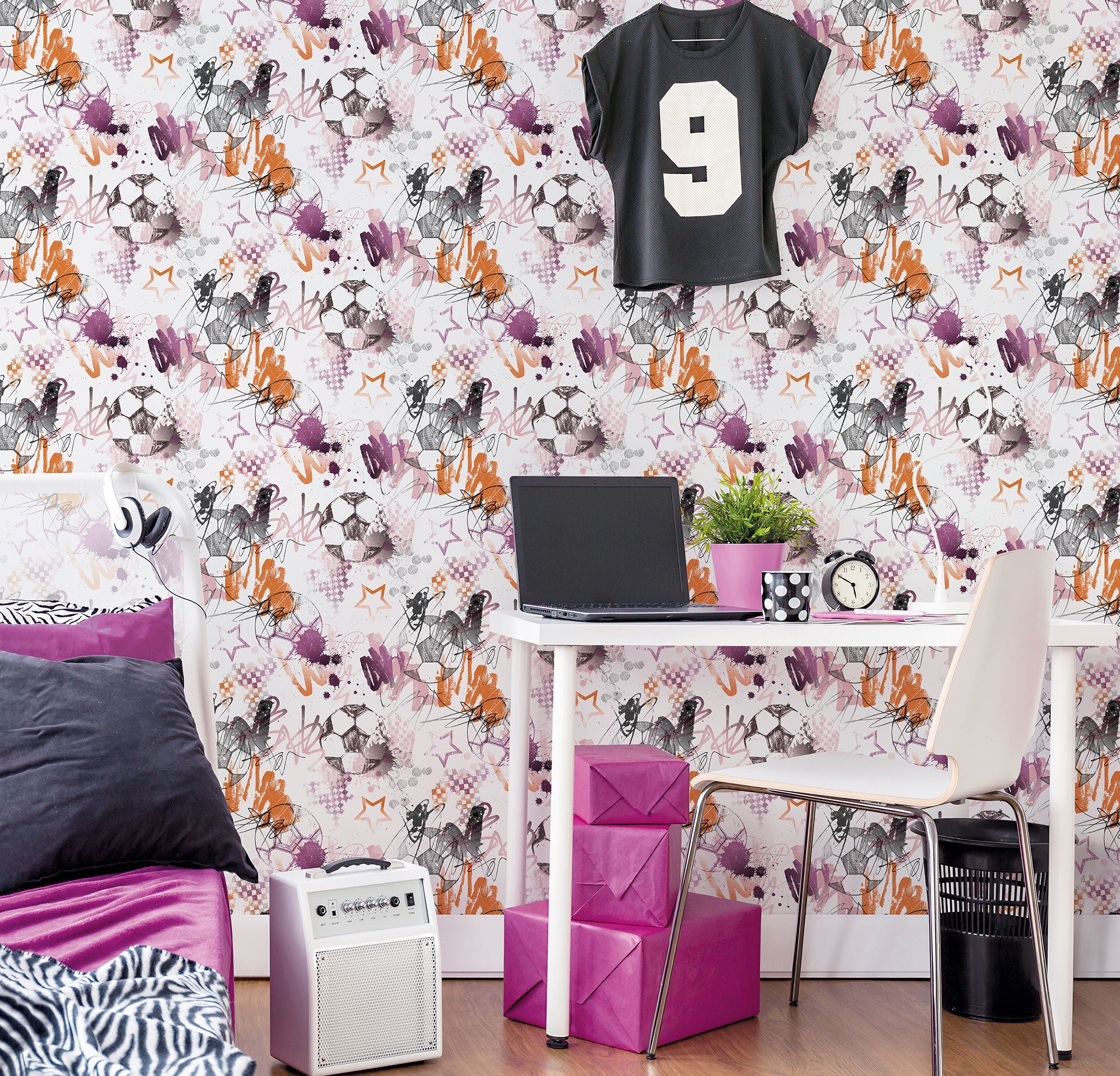 Graffiti Sports Pink Kids and Teens Wallpaper by Galerie