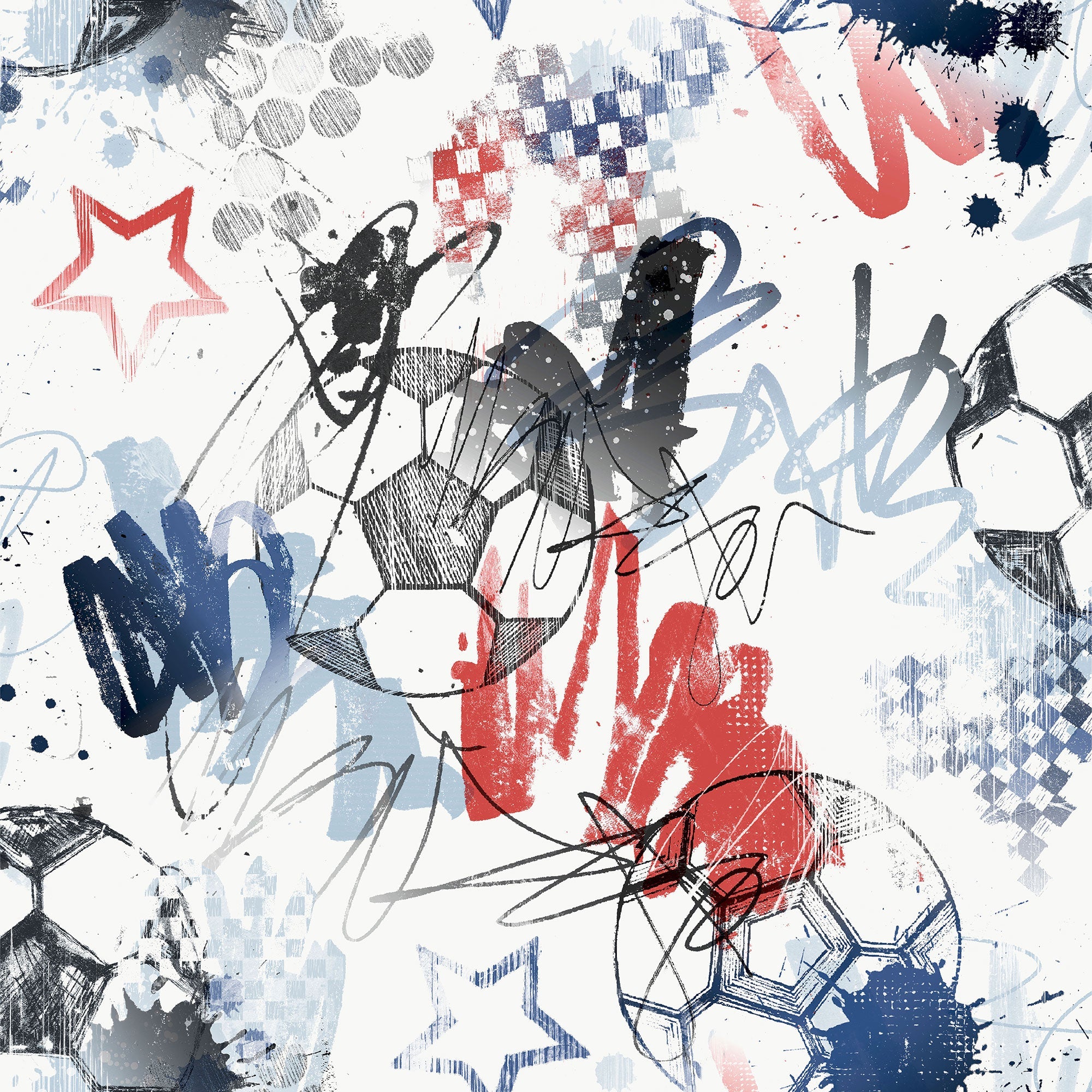 Graffiti Sports Blue Kids and Teens Wallpaper by Galerie