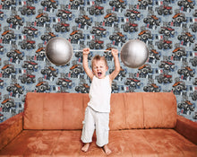 Monster Trucks Blue Kids and Teens Wallpaper by Galerie