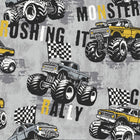 Monster Trucks Silver Grey Kids and Teens Wallpaper by Galerie