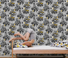 Monster Trucks Silver Grey Kids and Teens Wallpaper by Galerie