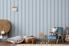 Multi Stripe Blue Kids and Teens Wallpaper by Galerie