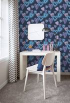 Neon Hearts Blue Kids and Teens Wallpaper by Galerie