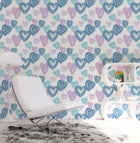 Neon Hearts Blue Kids and Teens Wallpaper by Galerie