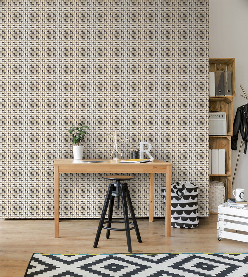 Penny Dots Beige Kids and Teens Wallpaper by Galerie