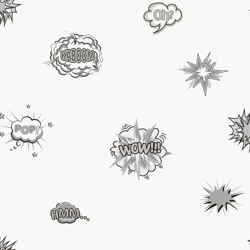 Pop Art Silver Grey Kids and Teens Wallpaper by Galerie