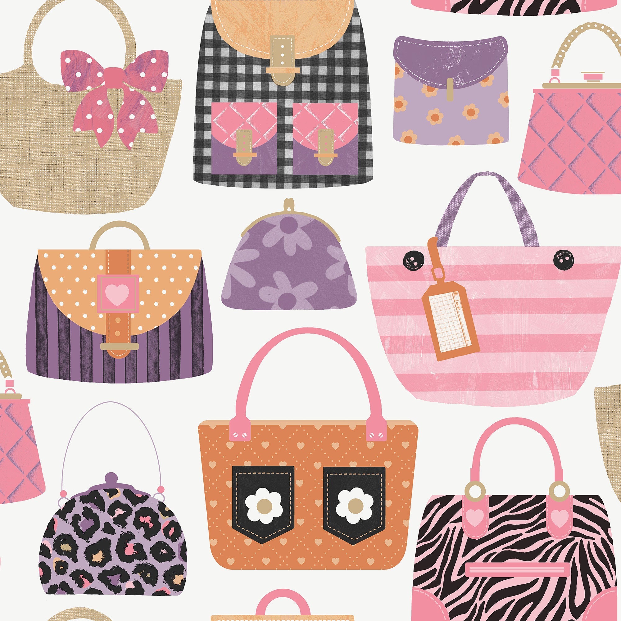 Purses Pink Kids and Teens Wallpaper by Galerie