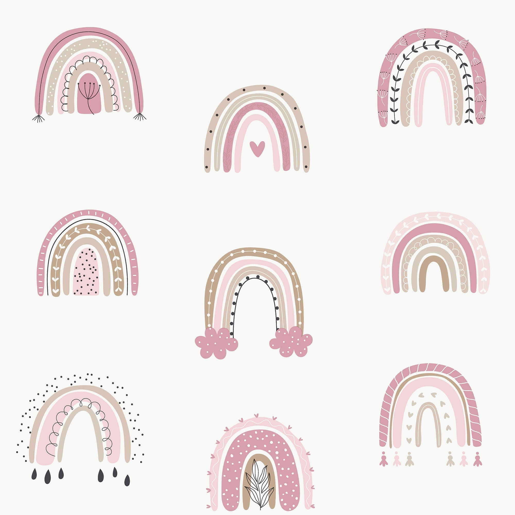 Rainbo-ho Pink Kids and Teens Wallpaper by Galerie