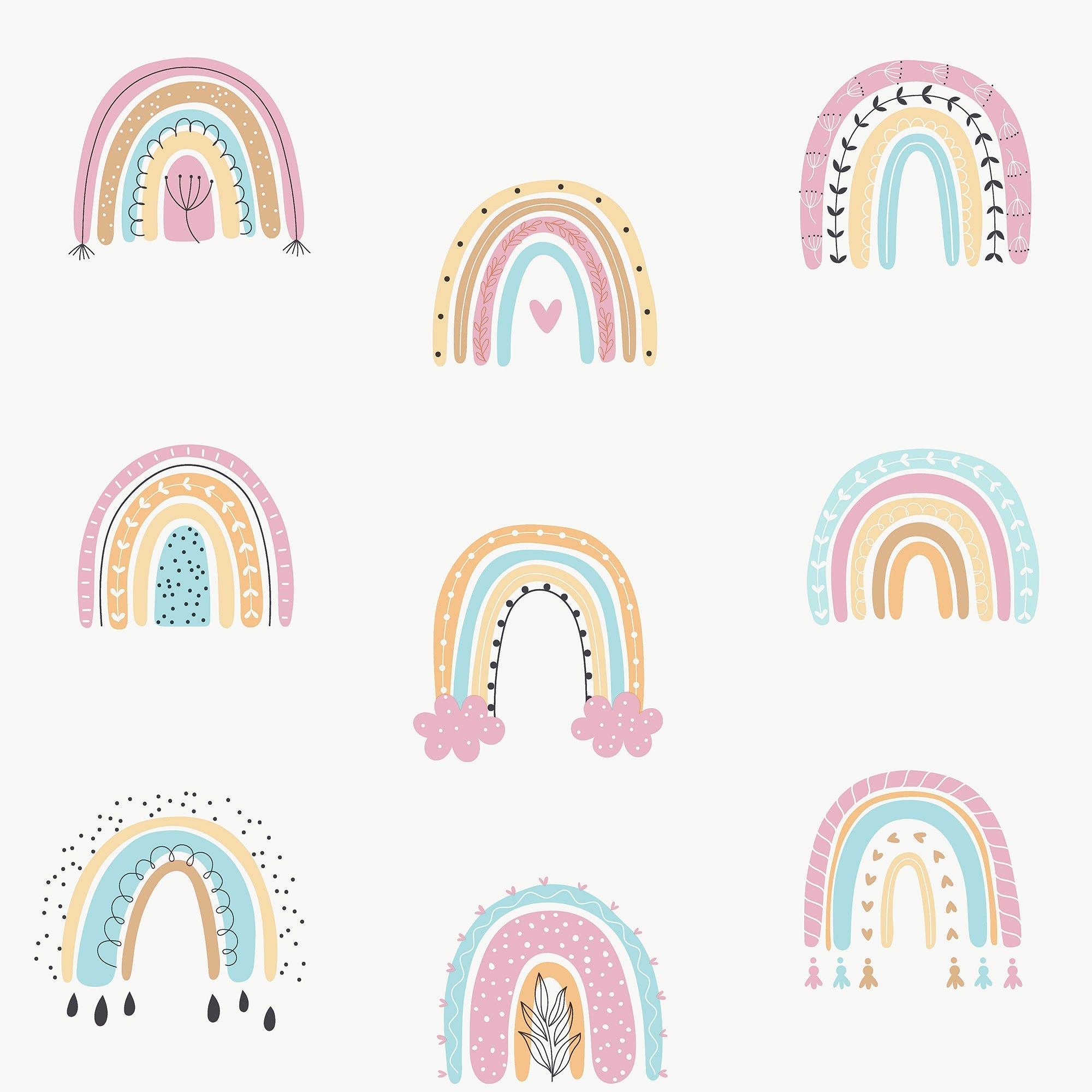 Rainbo-ho Yellow Kids and Teens Wallpaper by Galerie