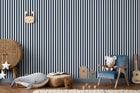Regency Stripe Blue Kids and Teens Wallpaper by Galerie