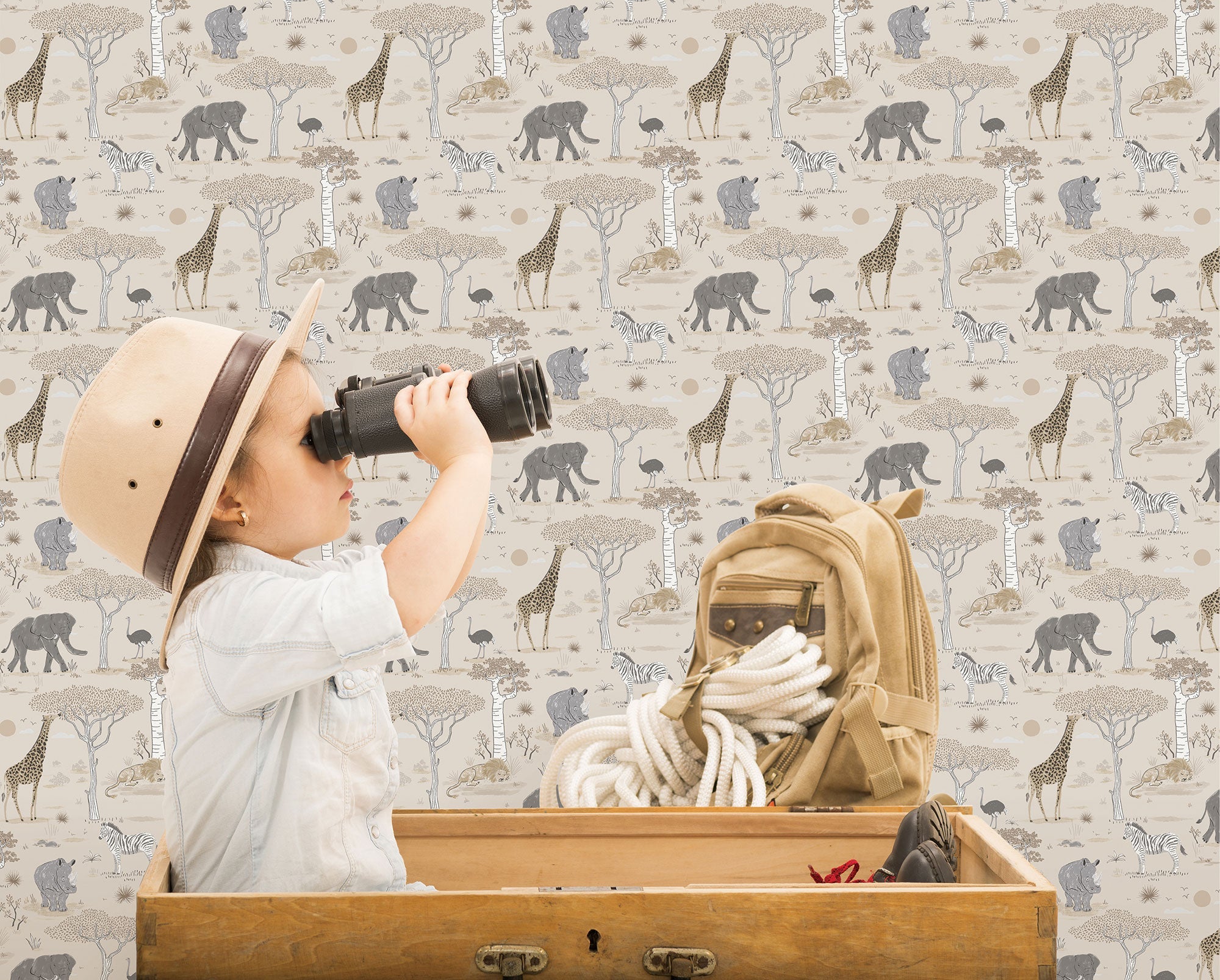Savannah Beige Kids and Teens Wallpaper by Galerie
