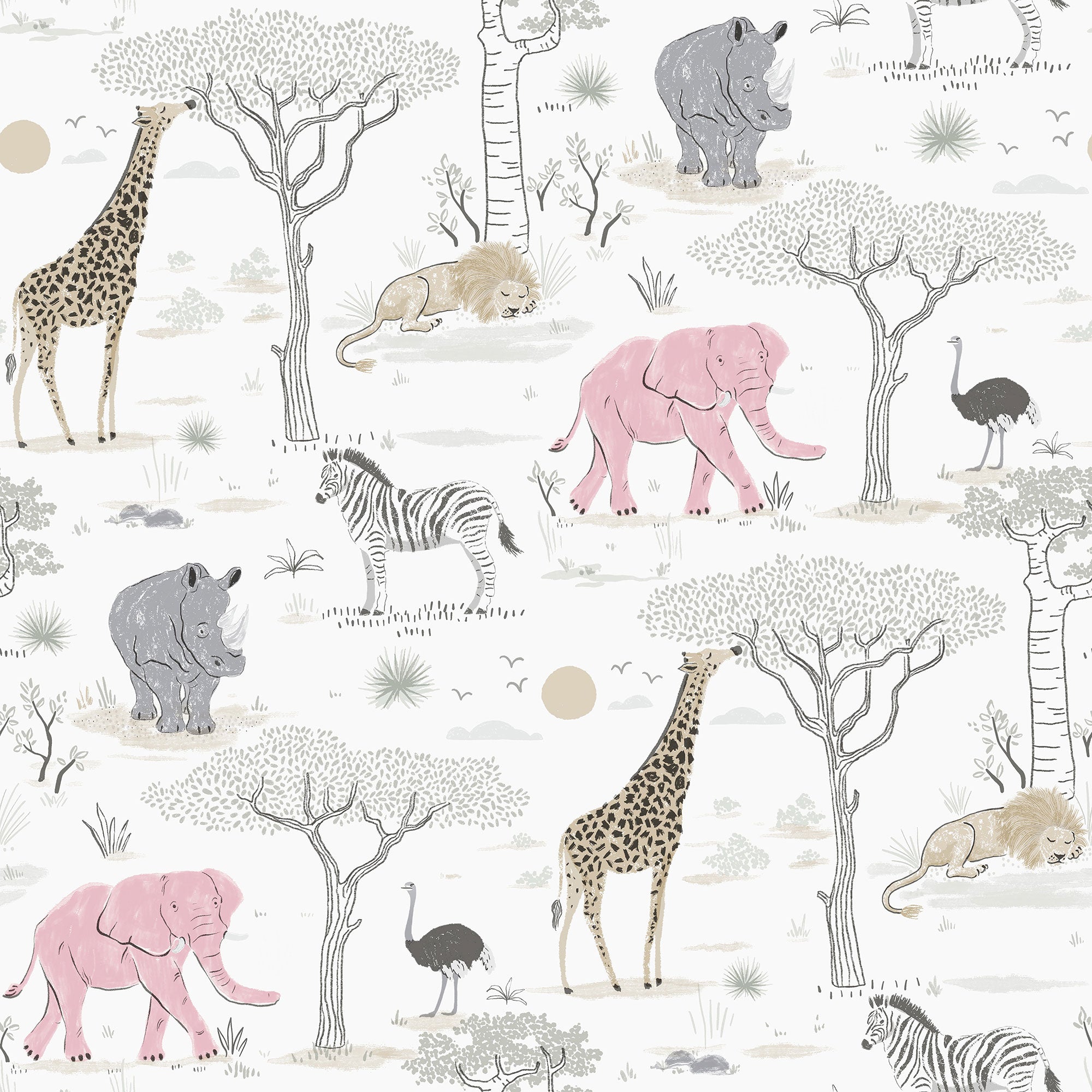 Savannah Silver Grey Kids and Teens Wallpaper by Galerie