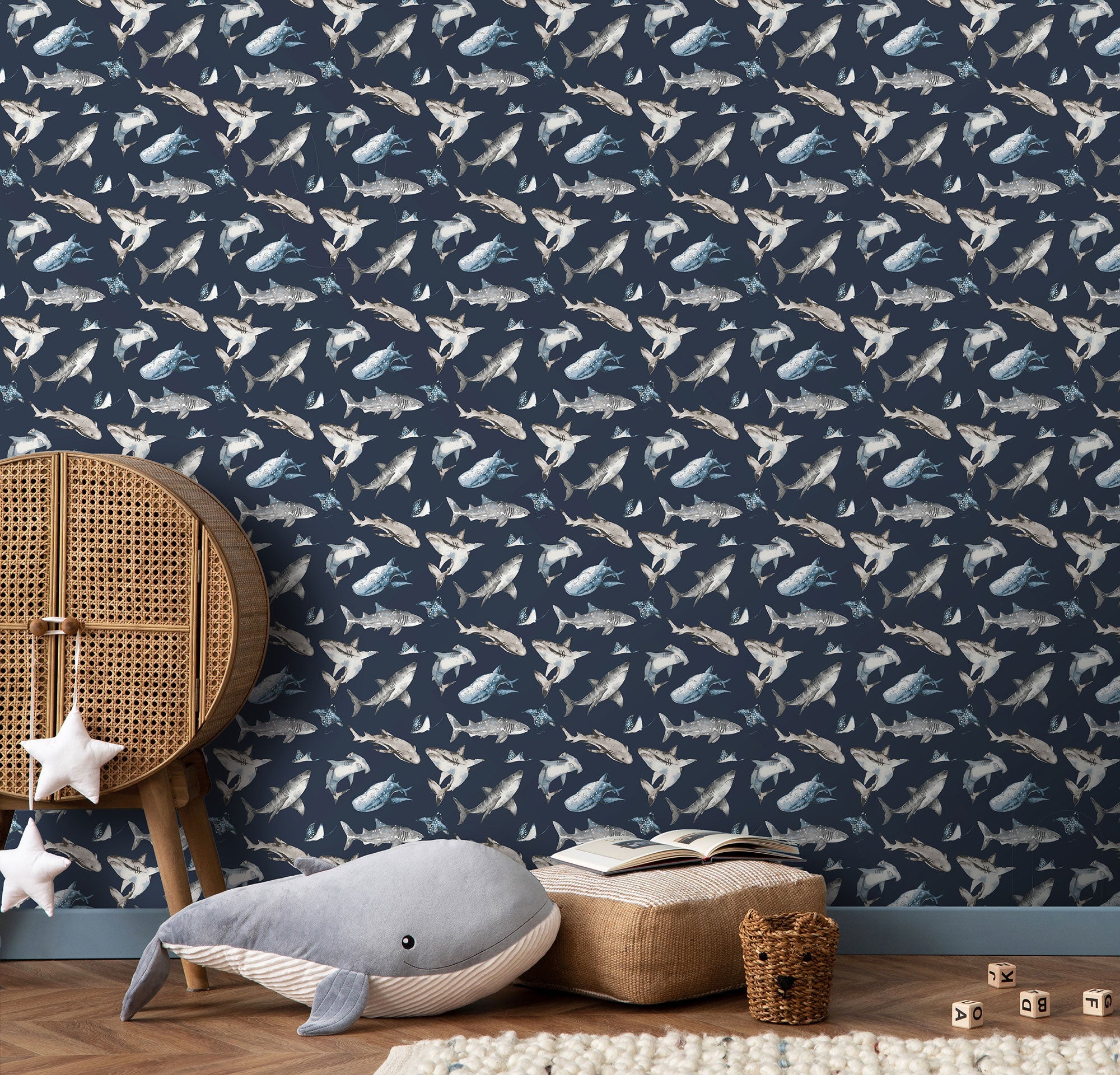 Sharks Blue Kids and Teens Wallpaper by Galerie