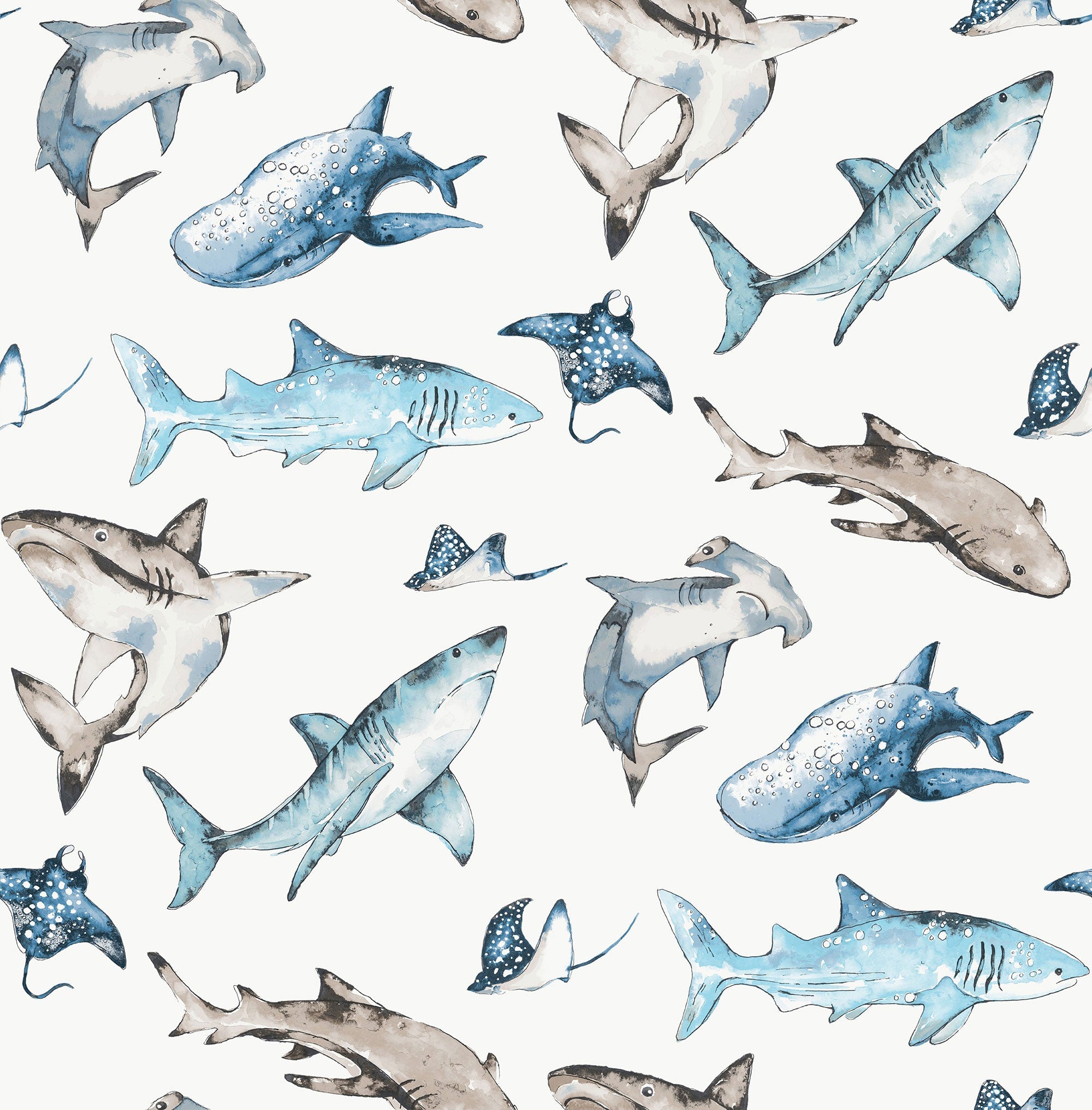 Sharks Blue Kids and Teens Wallpaper by Galerie