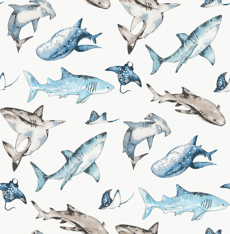 Sharks Blue Kids and Teens Wallpaper by Galerie