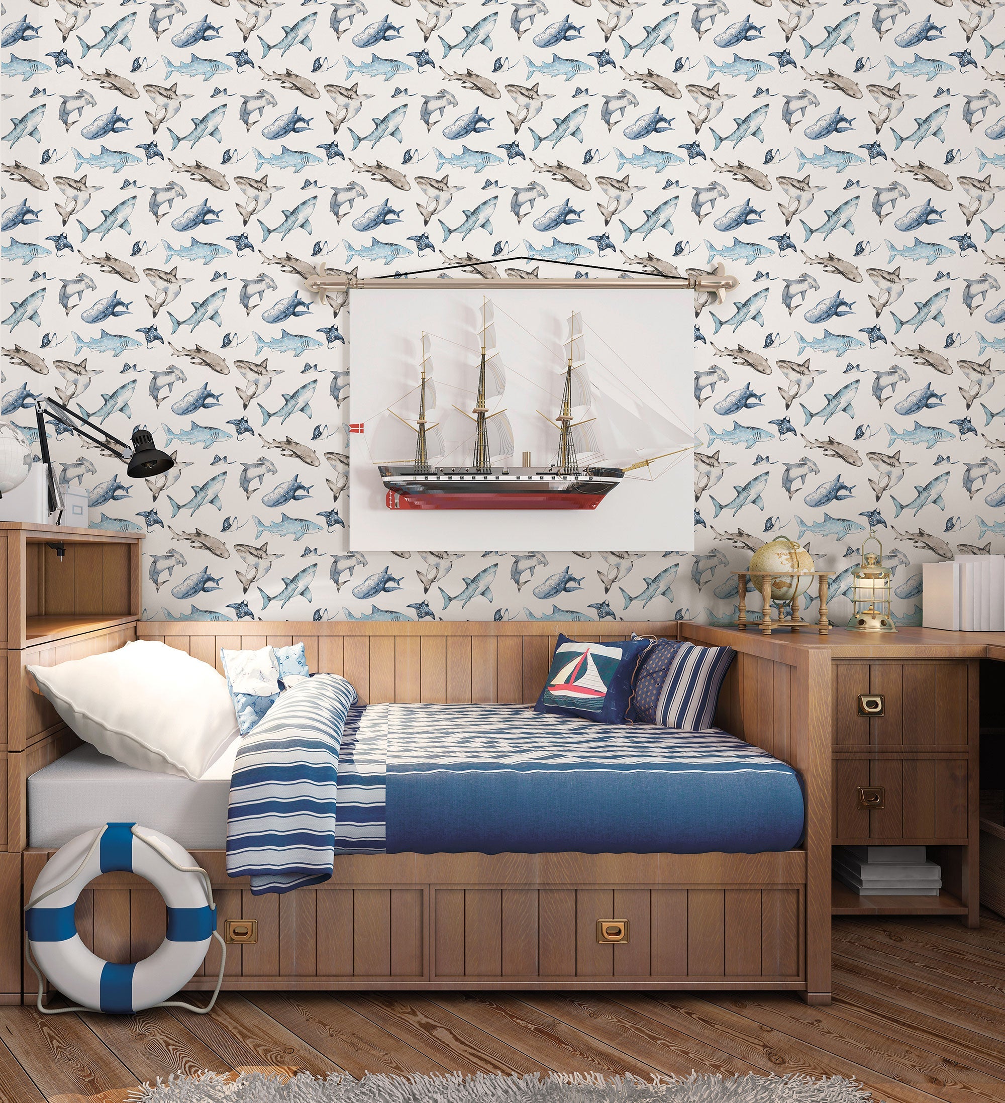 Sharks Blue Kids and Teens Wallpaper by Galerie