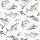Sharks Silver Grey Kids and Teens Wallpaper by Galerie