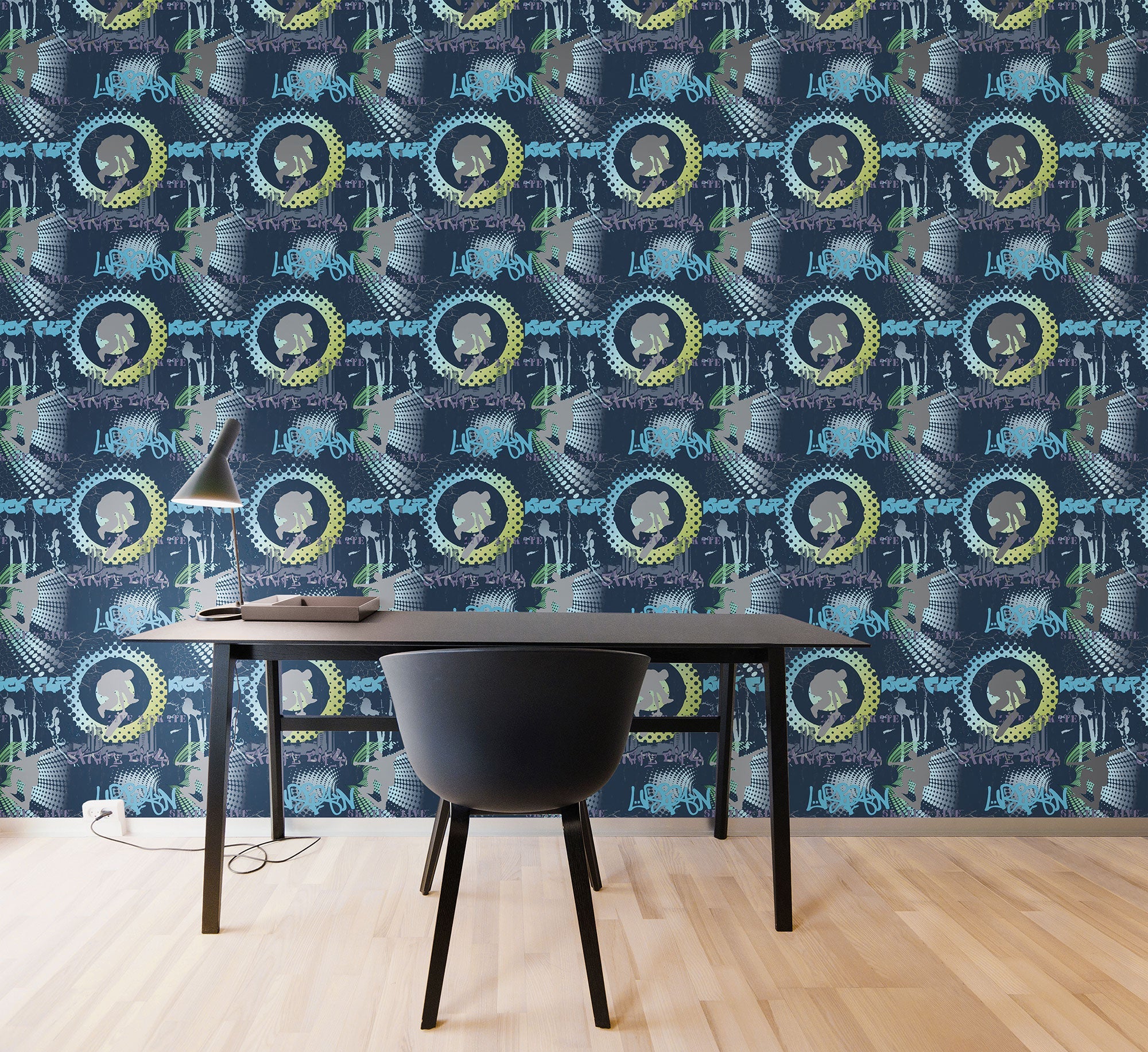 Skater Boy Blue Kids and Teens Wallpaper by Galerie