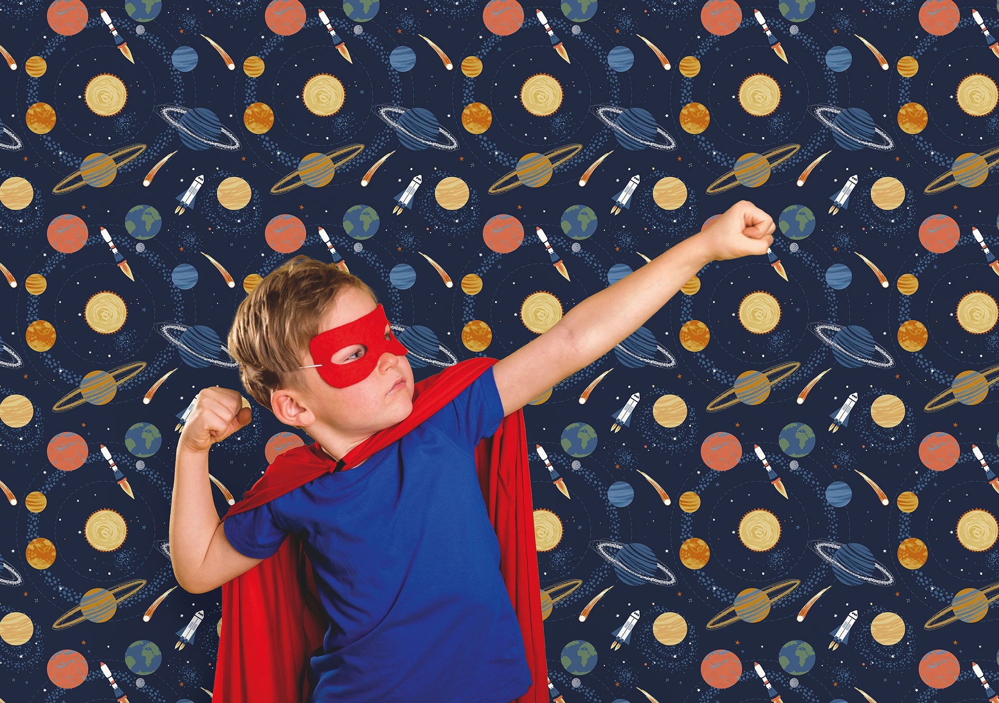 Solar System Blue Kids and Teens Wallpaper by Galerie