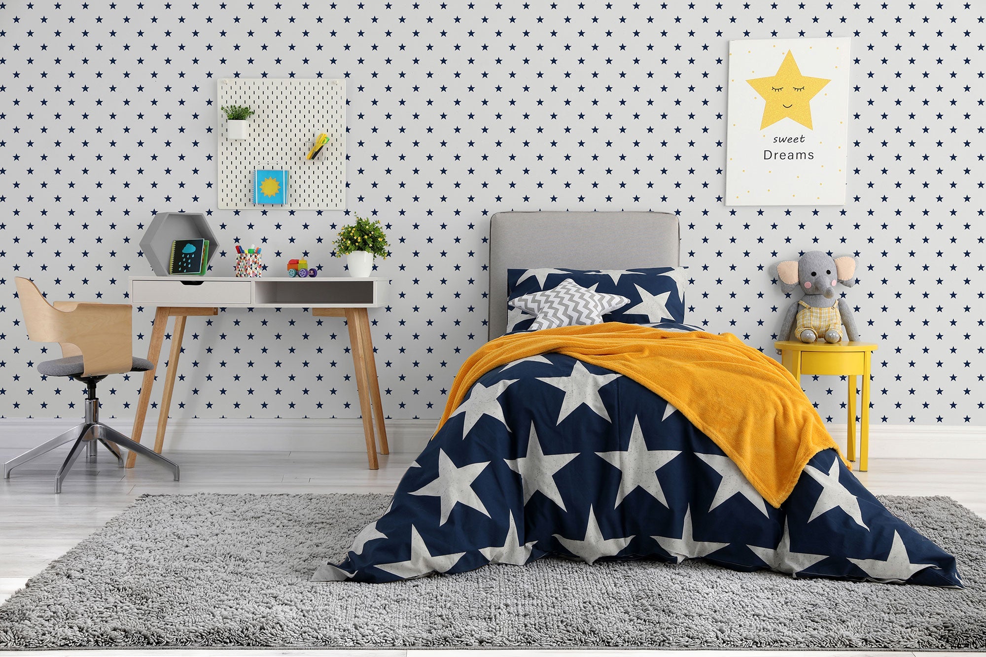 Stars Blue Kids and Teens Wallpaper by Galerie