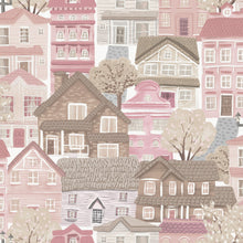Whimsical Houses Pink Kids and Teens Wallpaper by Galerie