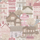 Whimsical Houses Pink Kids and Teens Wallpaper by Galerie