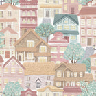 Whimsical Houses Beige Kids and Teens Wallpaper by Galerie