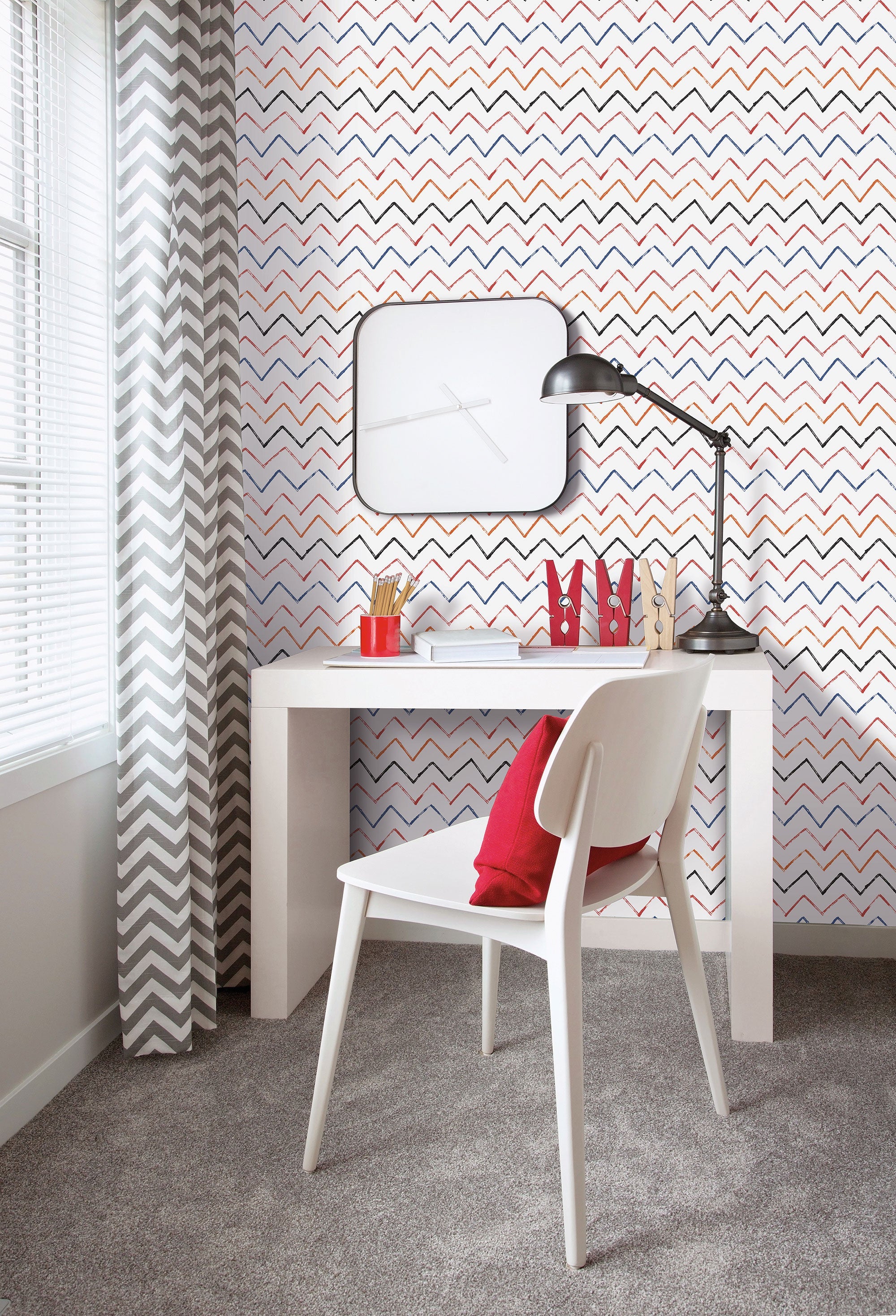 Zig Zag Red Kids and Teens Wallpaper by Galerie