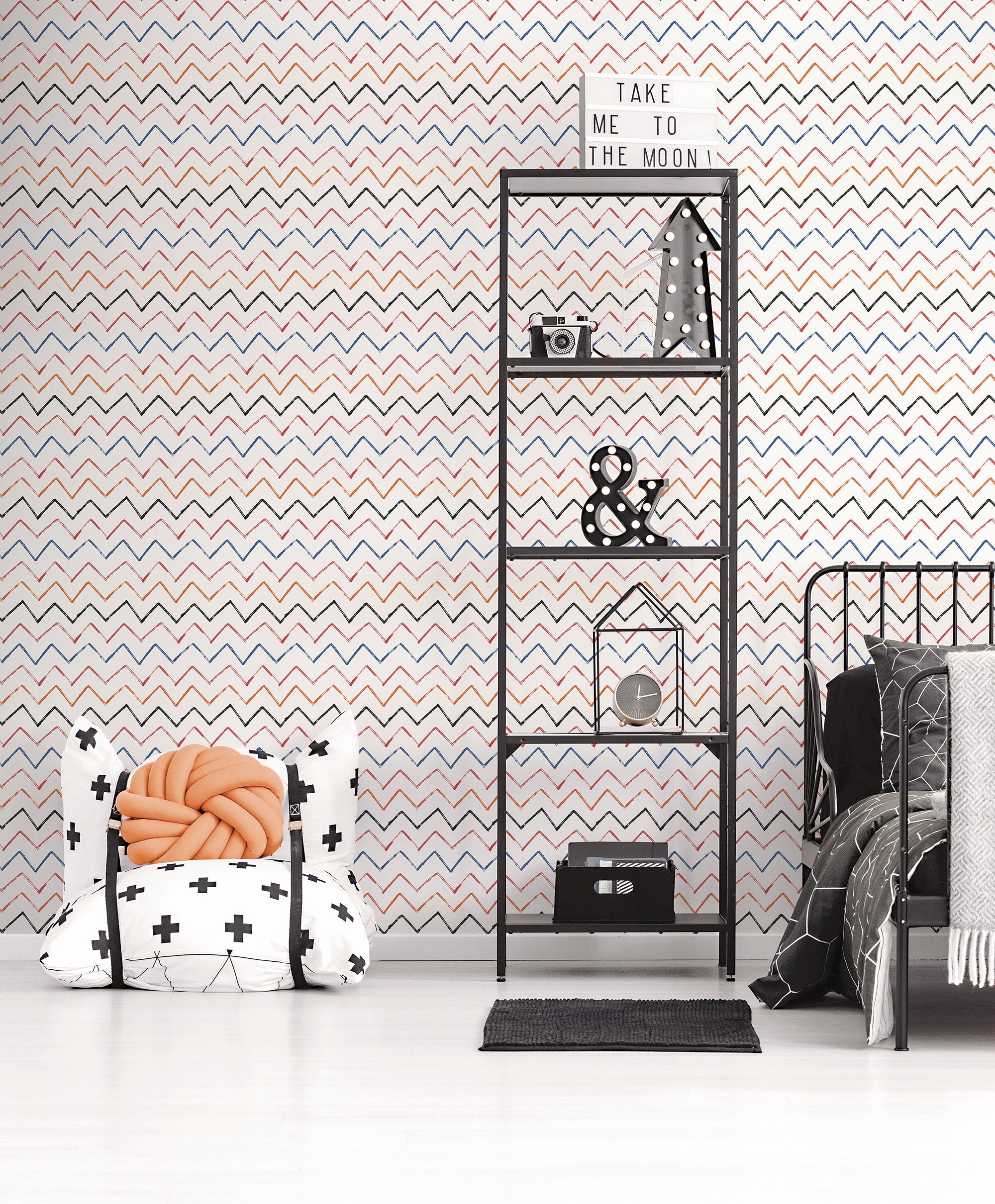 Zig Zag Red Kids and Teens Wallpaper by Galerie