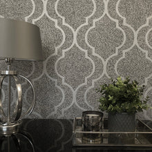 350 Massima Trellis Metallic Silver Wallpaper By Belgravia