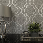 350 Massima Trellis Metallic Silver Wallpaper By Belgravia