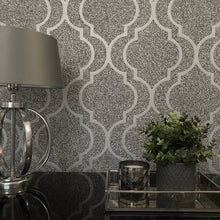 350 Massima Trellis Metallic Silver Wallpaper By Belgravia