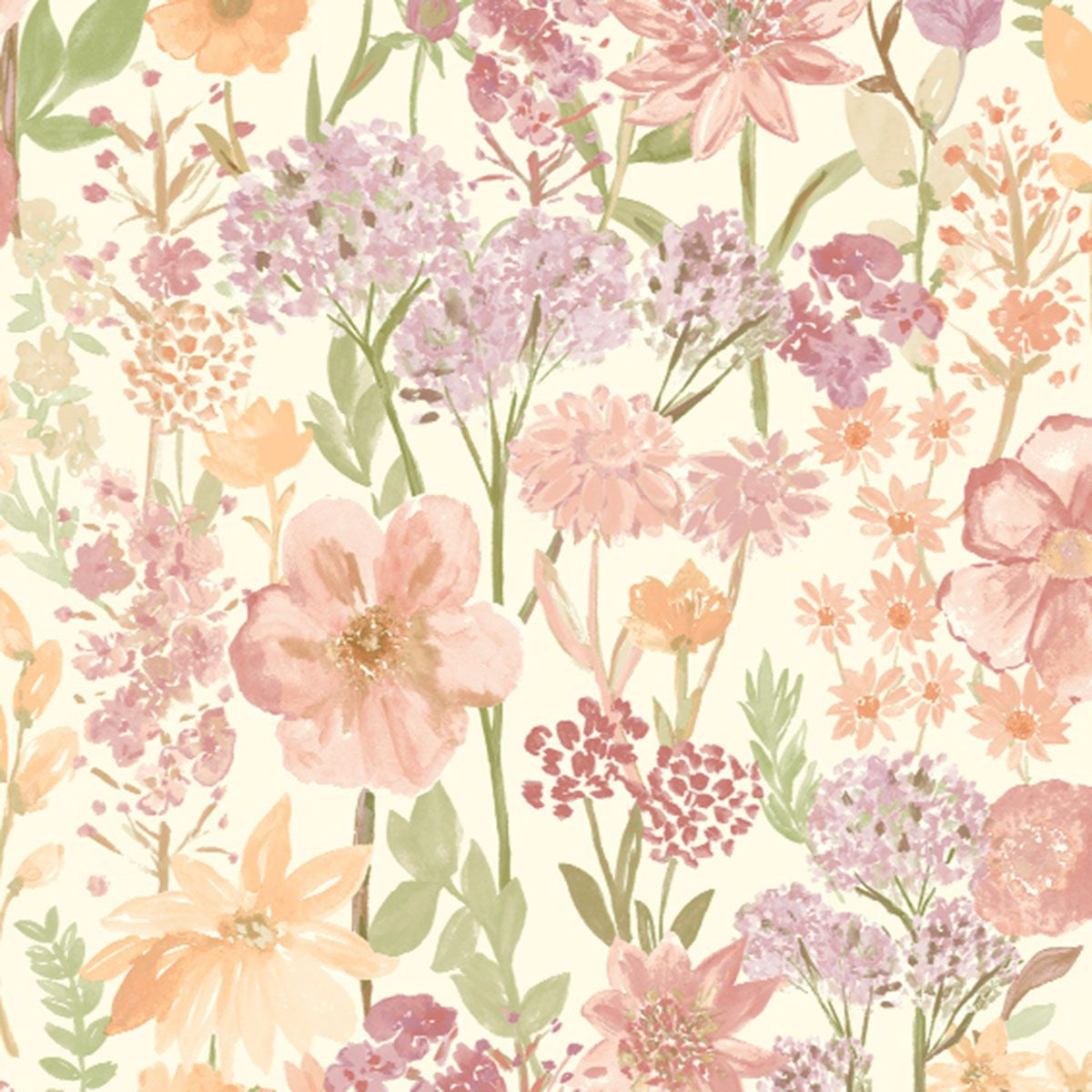 A61603 Wildflowers Pink Cream Wallpaper by Grandeco