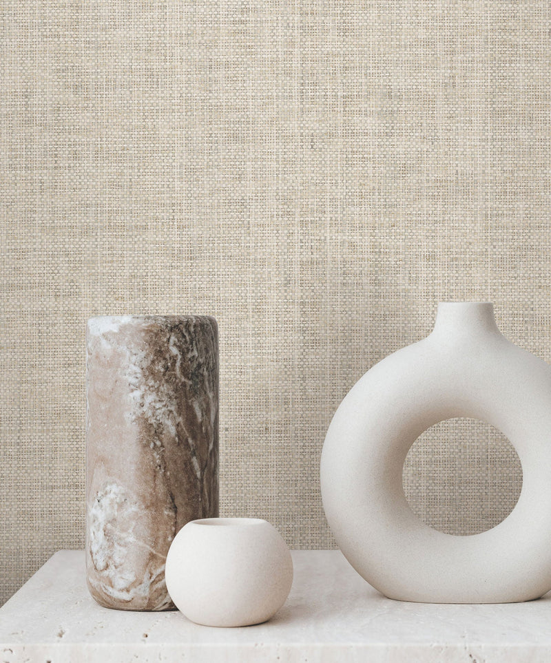 Kami Paperweave Fog Lemieux Et Cie Wallpaper by York Wallcoverings