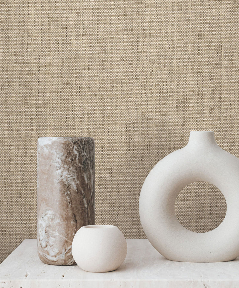 Kami Paperweave Mushroom Lemieux Et Cie Wallpaper by York Wallcoverings