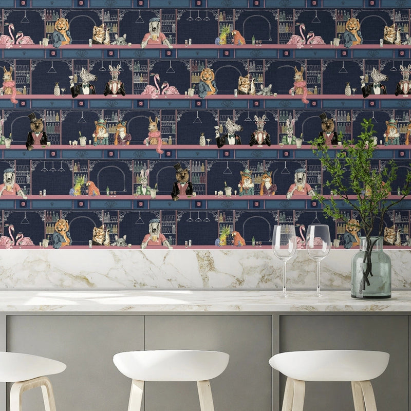 BMCF003/07C Happy Hour Midnight Pink Wallpaper by Brand McKenzie