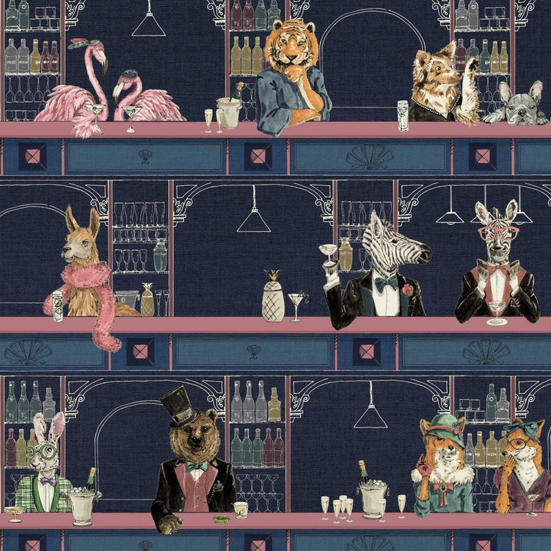 BMCF003/07C Happy Hour Midnight Pink Wallpaper by Brand McKenzie