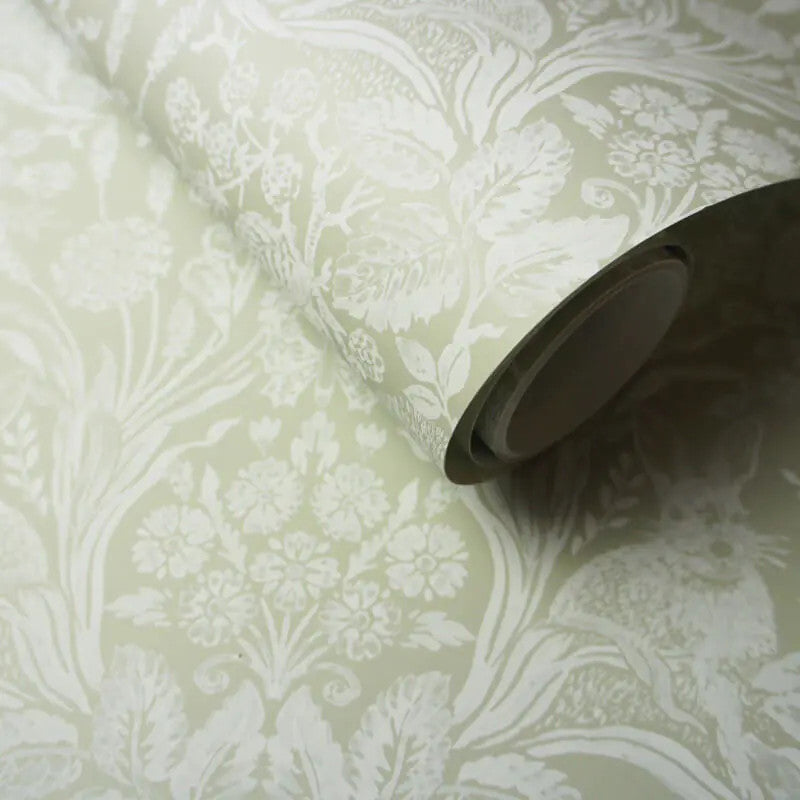 90162 Harlen Woodland Damask Sage Wallpaper by Holden Decor