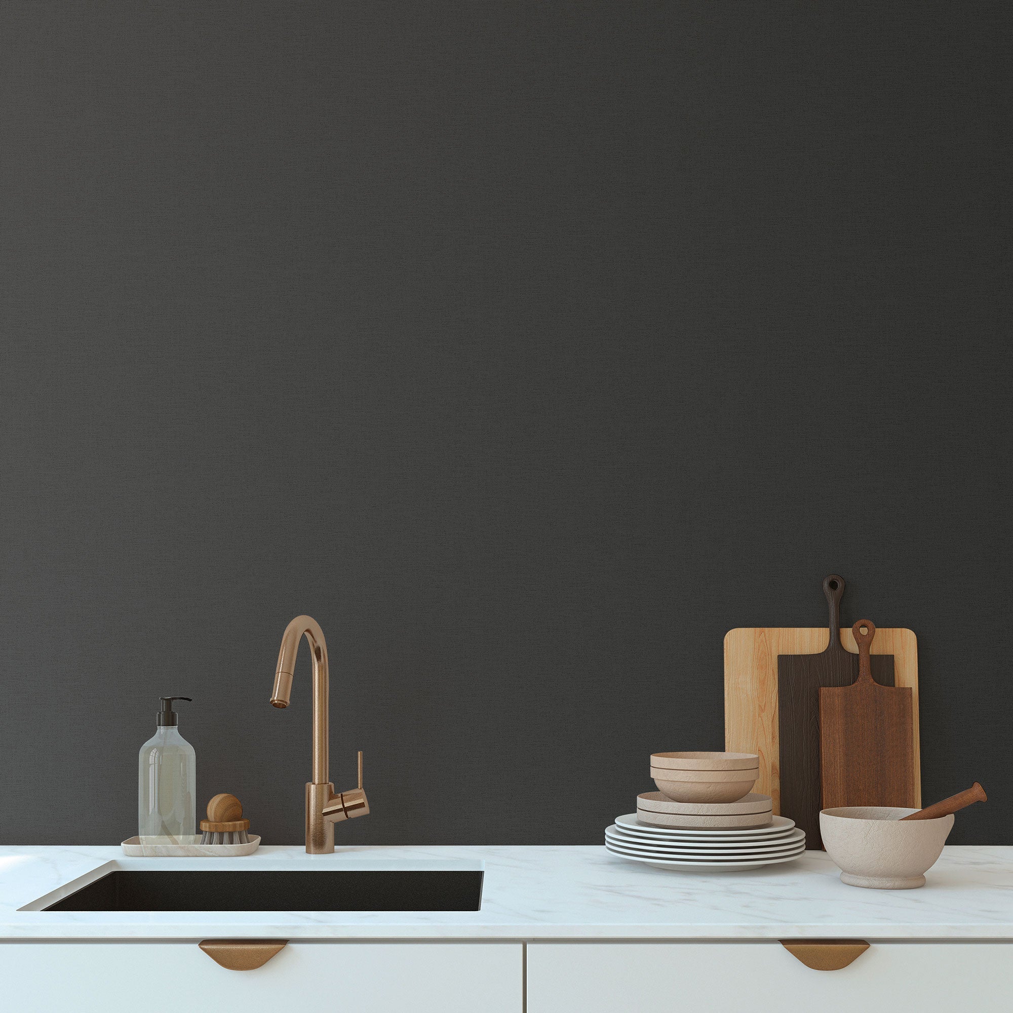 Plain Texture Black Havana 2 Wallpaper by Galerie