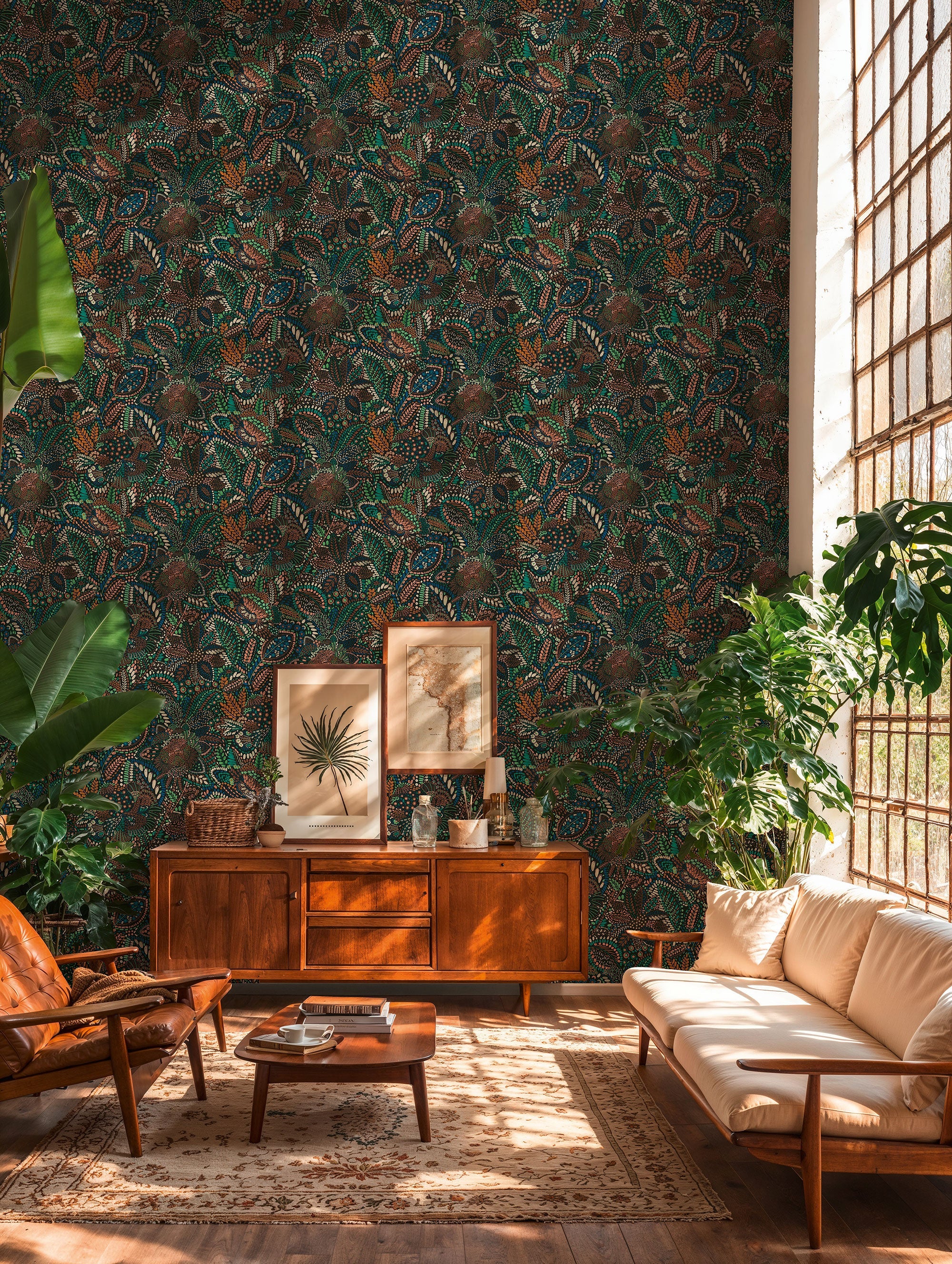 Floral Blue Havana 2 Wallpaper by Galerie
