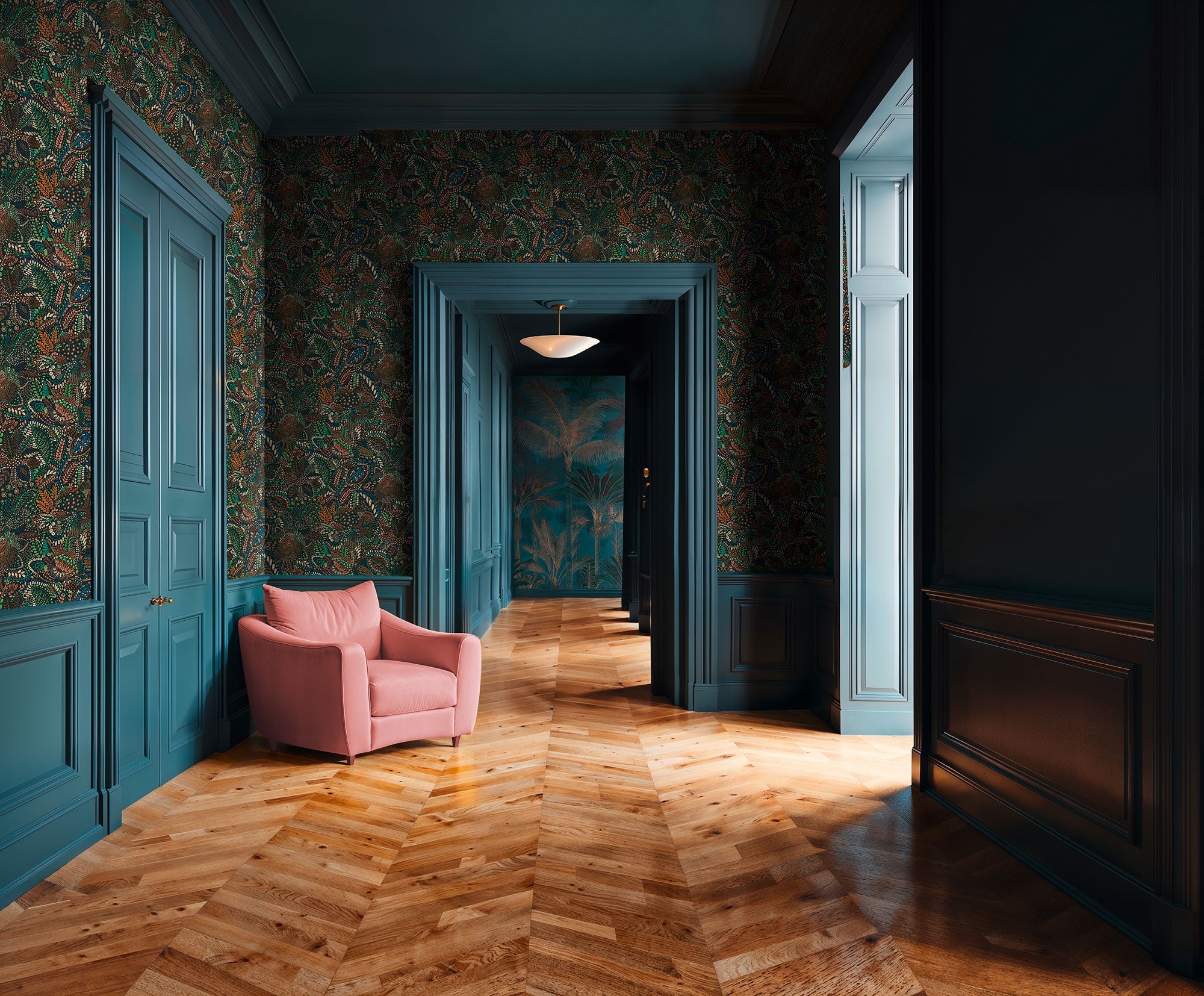 Floral Blue Havana 2 Wallpaper by Galerie