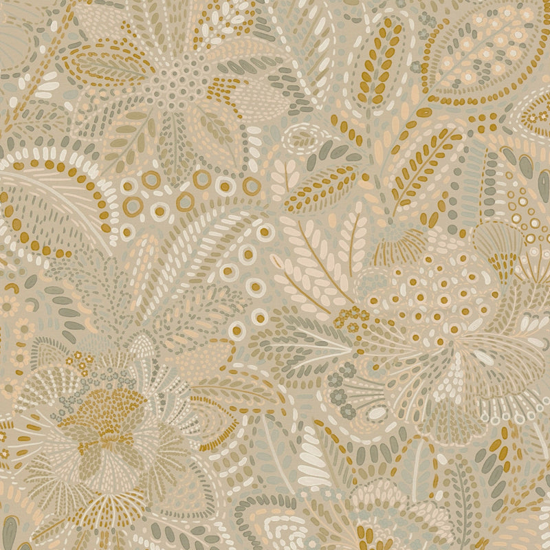 Floral Beige Havana 2 Wallpaper by Galerie