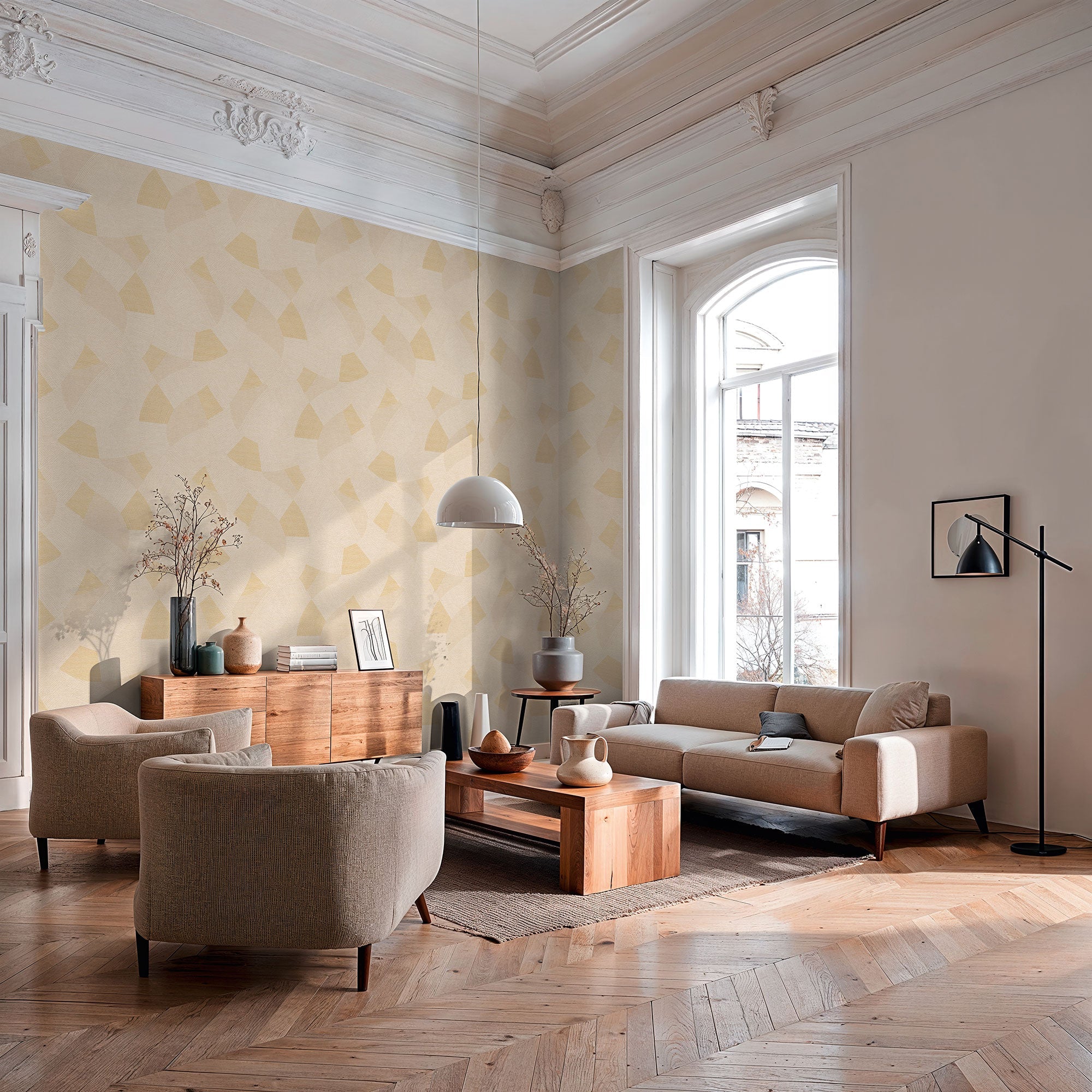 Geometric Beige Havana 2 Wallpaper by Galerie
