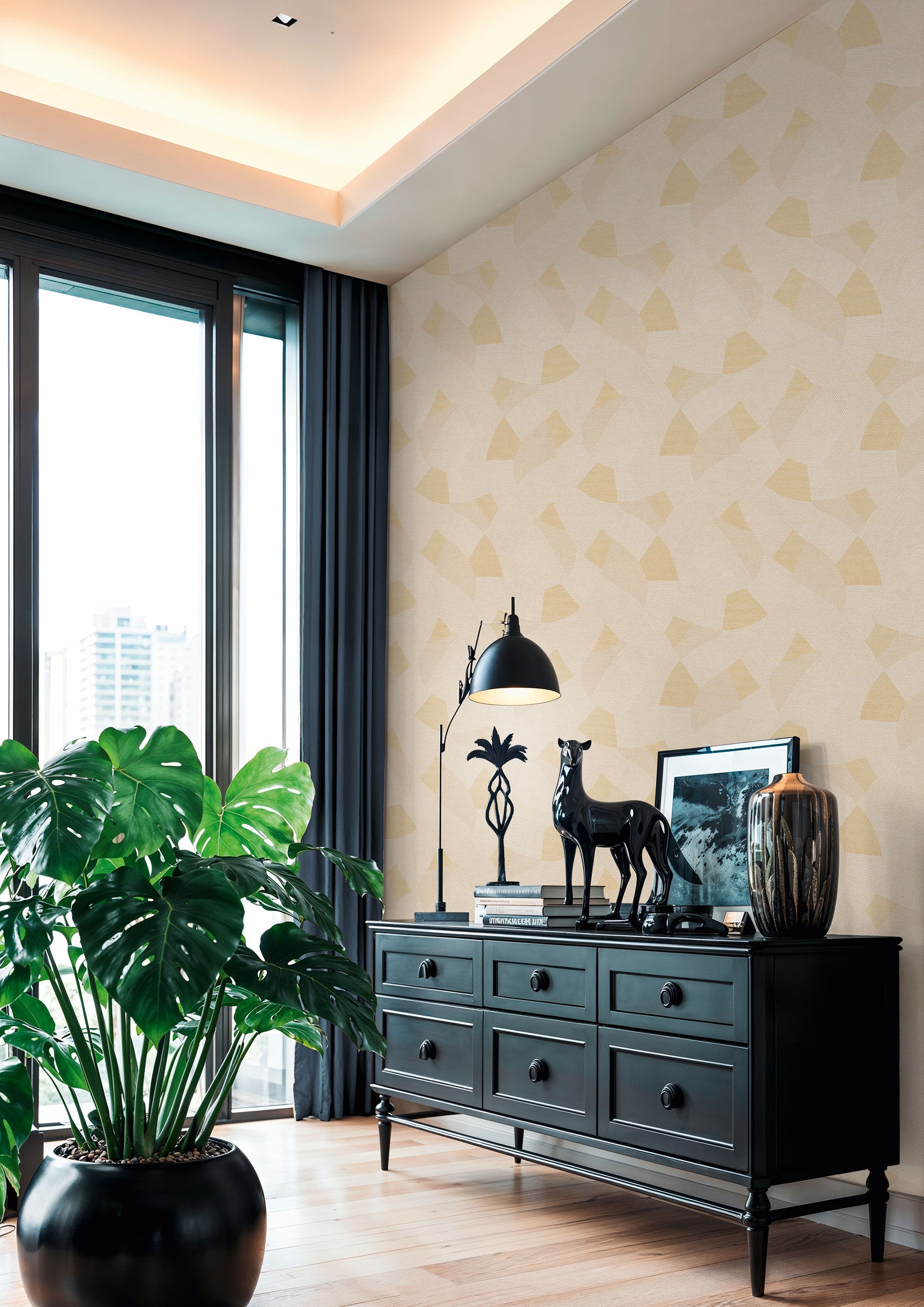 Geometric Beige Havana 2 Wallpaper by Galerie